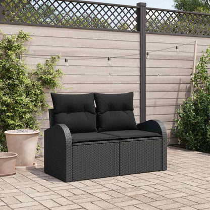 Garden Sofa Black 124 x 62 x 69cm Poly Rattan