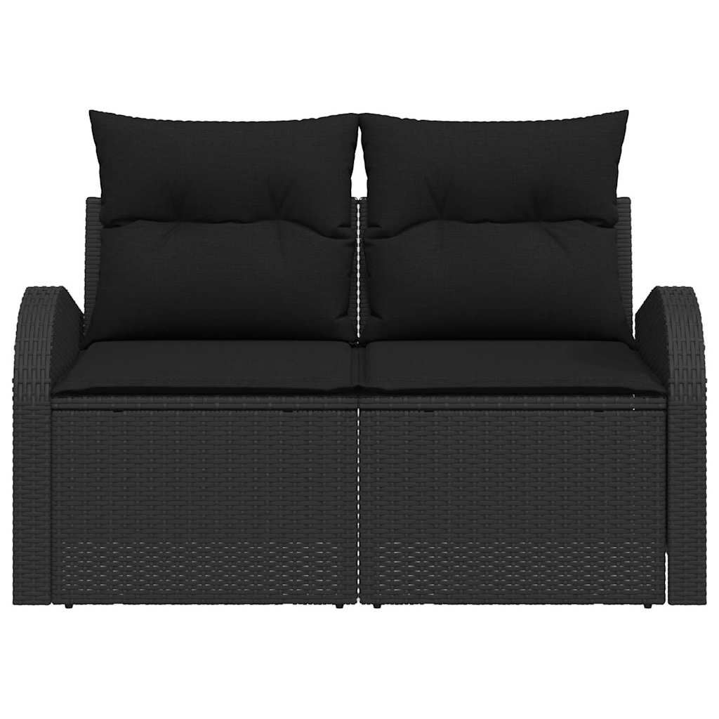 Garden Sofa Black 124 x 62 x 69cm Poly Rattan