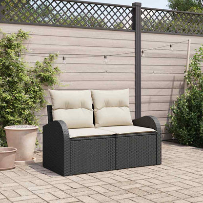 Garden Sofa Black 124 x 62 x 69cm Poly Rattan