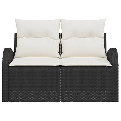 Garden Sofa Black 124 x 62 x 69cm Poly Rattan