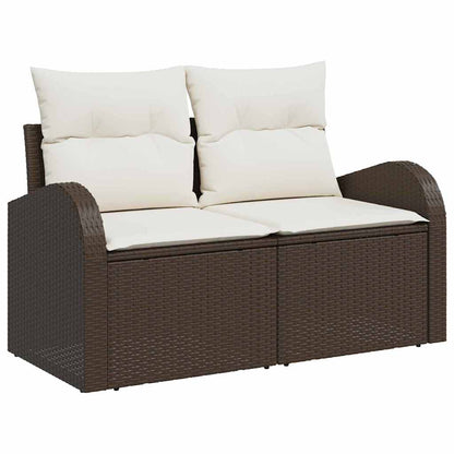 Garden Sofa Brown 124 x 62 x 69cm Poly Rattan