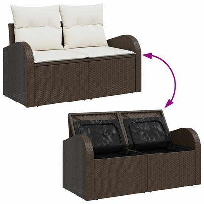 Garden Sofa Brown 124 x 62 x 69cm Poly Rattan