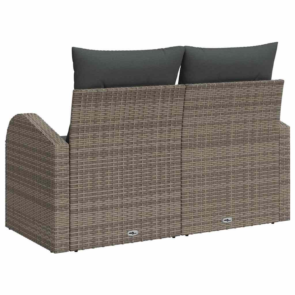 Garden Sofa Grey 124 x 62 x 69cm Poly Rattan