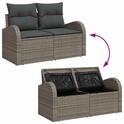 Garden Sofa Grey 124 x 62 x 69cm Poly Rattan
