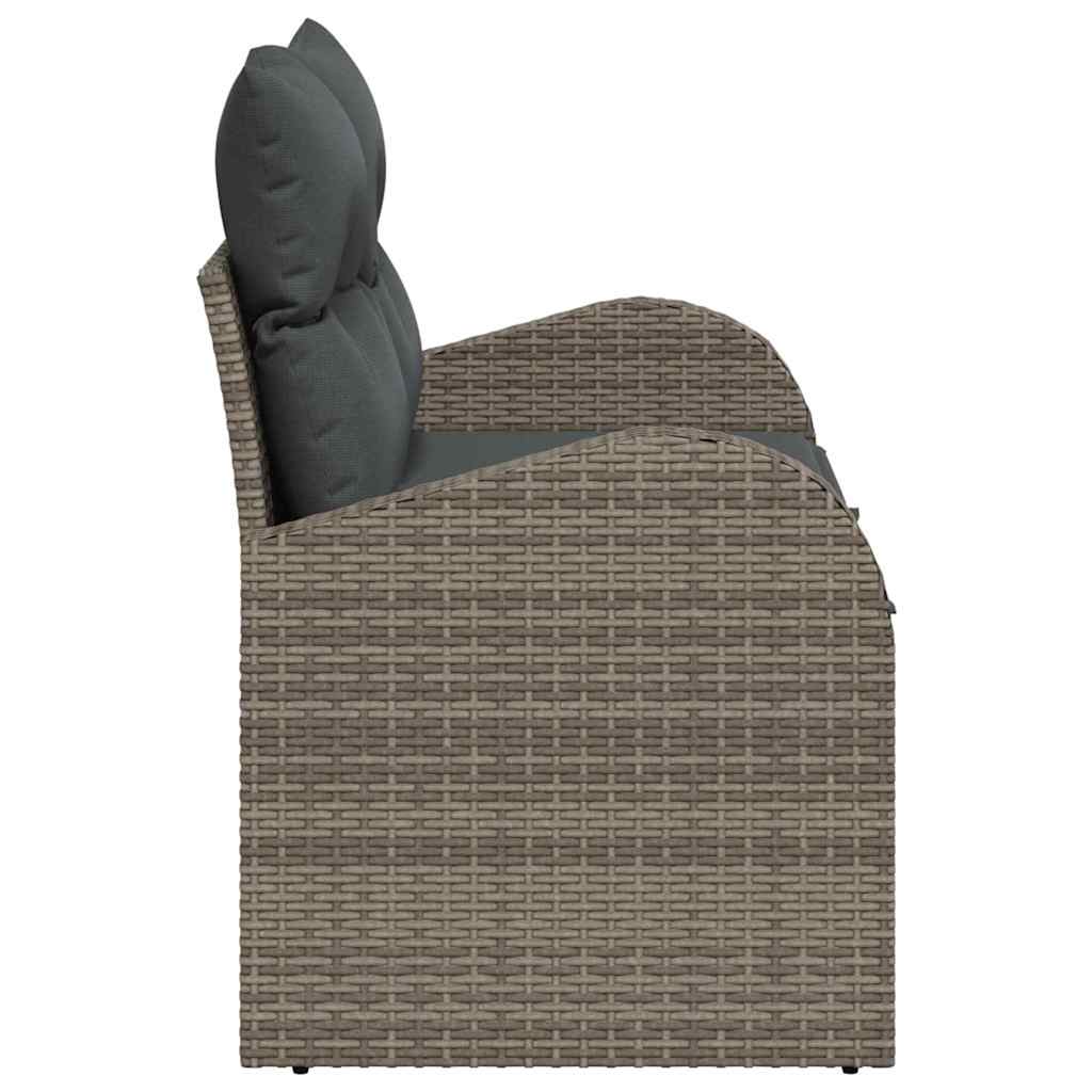 Garden Sofa Grey 124 x 62 x 69cm Poly Rattan