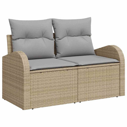Garden Sofa Beige 124 x 62 x 69cm Poly Rattan