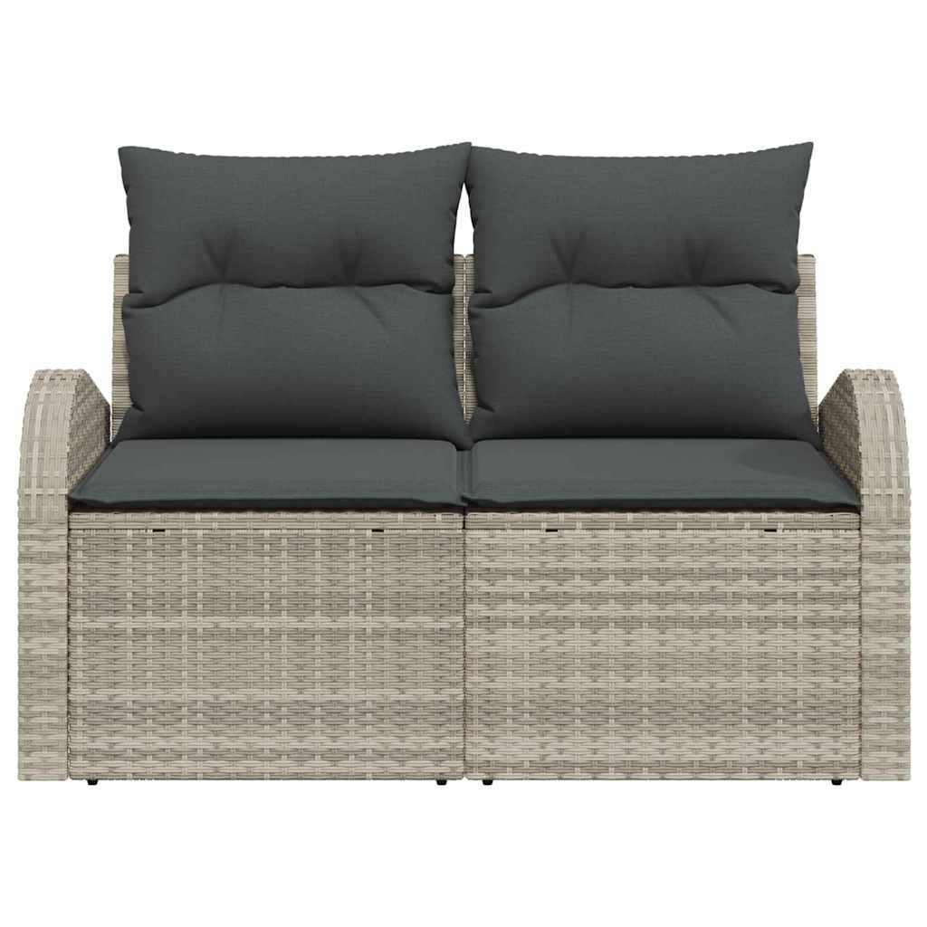 Garden Sofa Light Grey 124 x 62 x 69cm Poly Rattan
