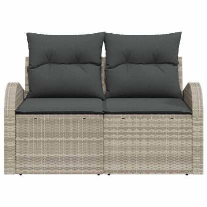 Garden Sofa Light Grey 124 x 62 x 69cm Poly Rattan