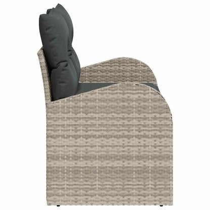 Garden Sofa Light Grey 124 x 62 x 69cm Poly Rattan