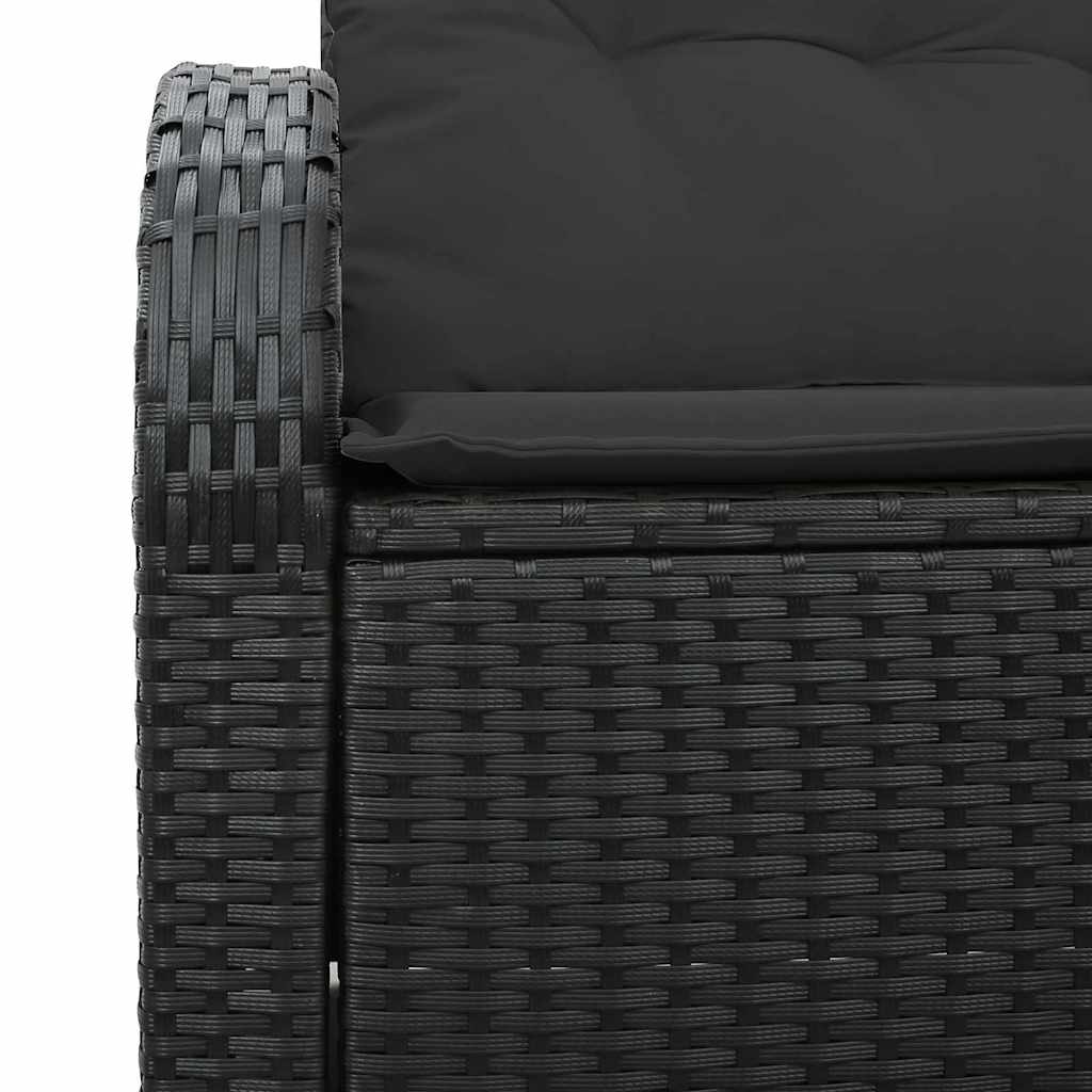 Garden Sofa Black 124 x 62 x 69cm Poly Rattan