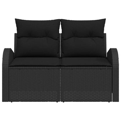 Garden Sofa Black 124 x 62 x 69cm Poly Rattan