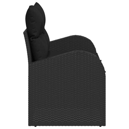 Garden Sofa Black 124 x 62 x 69cm Poly Rattan