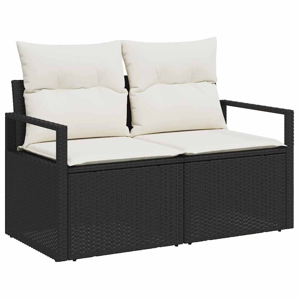 Garden Sofa Black 120 x 62 x 69cm Poly Rattan