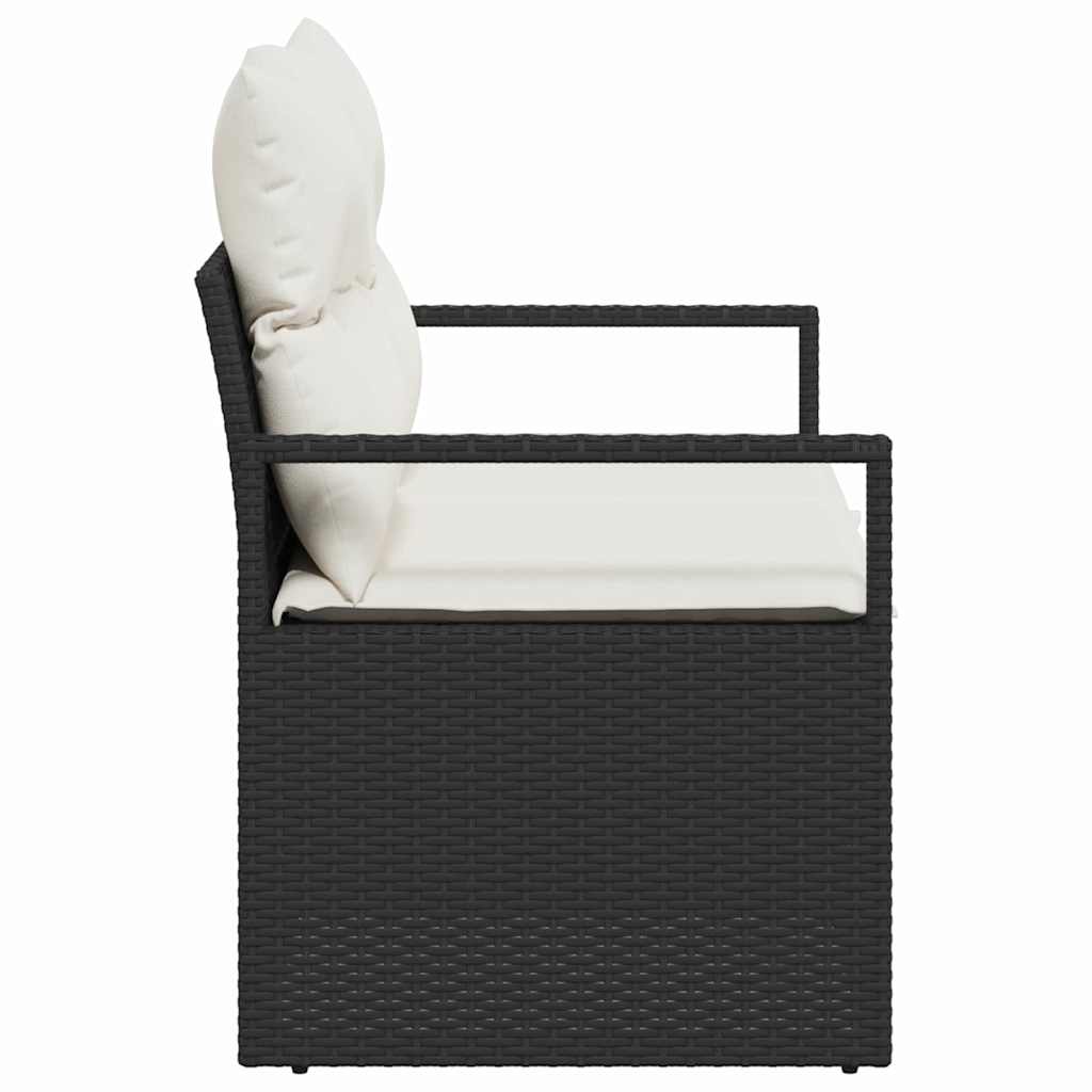 Garden Sofa Black 120 x 62 x 69cm Poly Rattan