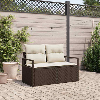 Garden Sofa Brown 120 x 62 x 69cm Poly Rattan