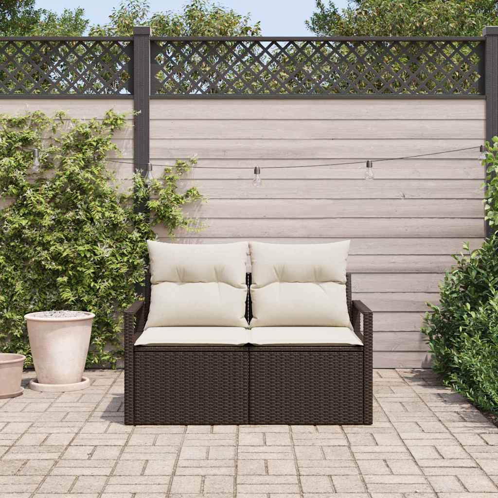 Garden Sofa Brown 120 x 62 x 69cm Poly Rattan