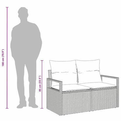 Garden Sofa Brown 120 x 62 x 69cm Poly Rattan