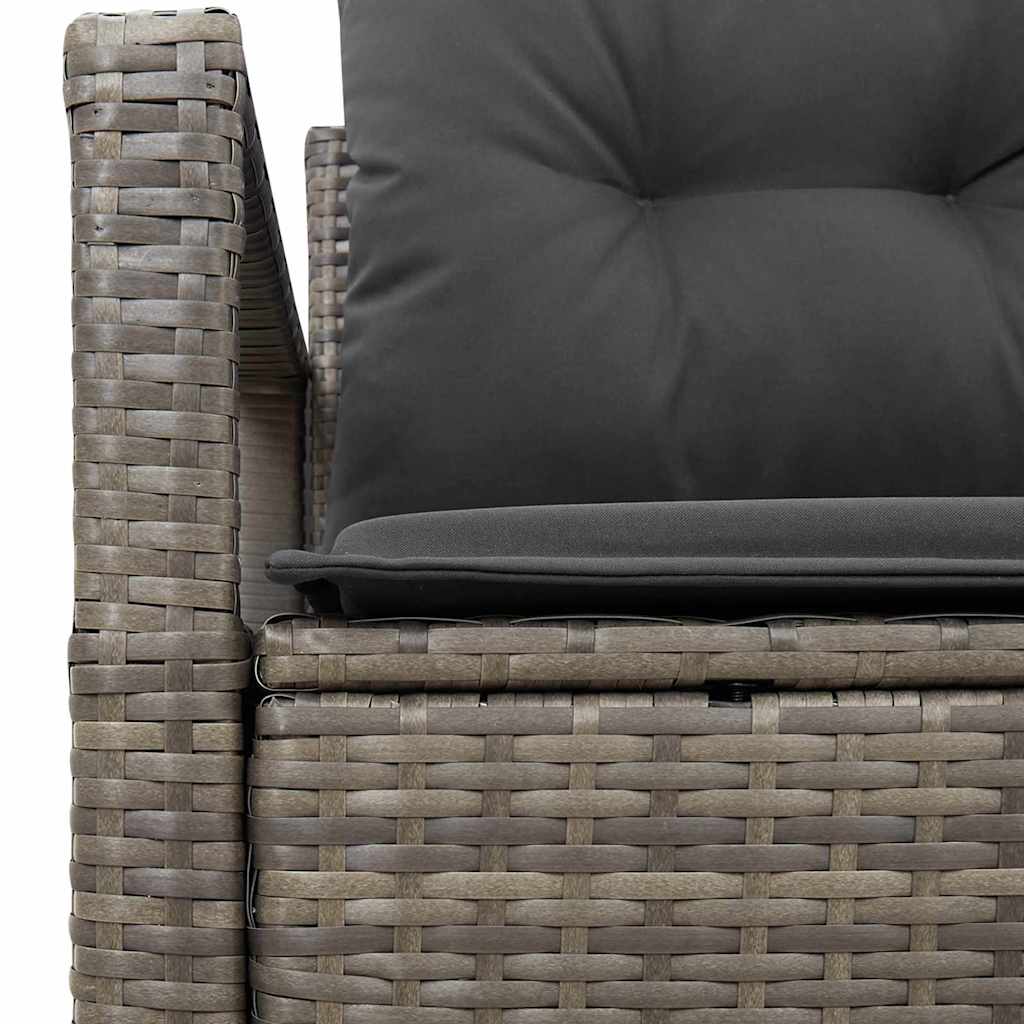 Garden Sofa Grey 120 x 62 x 69cm Poly Rattan