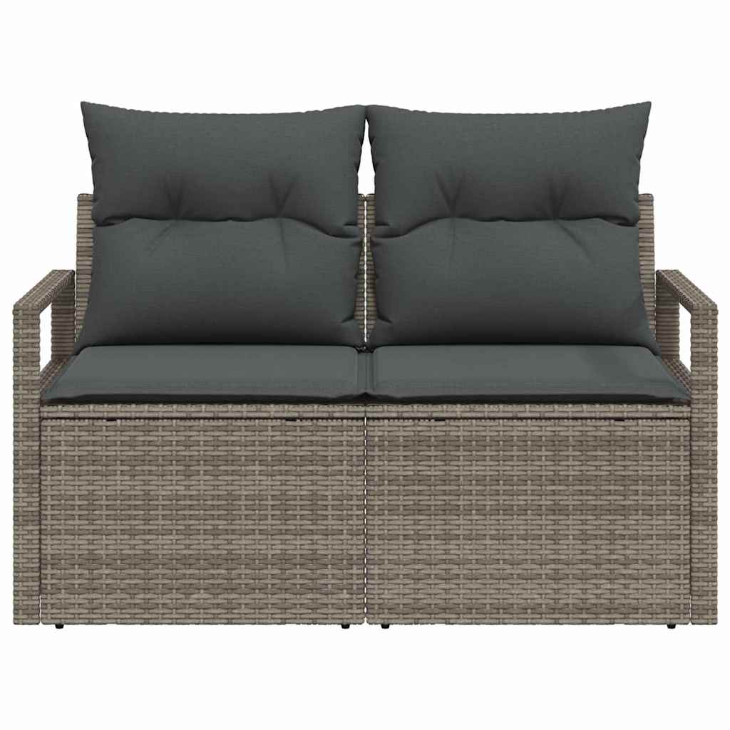 Garden Sofa Grey 120 x 62 x 69cm Poly Rattan