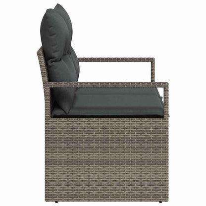 Garden Sofa Grey 120 x 62 x 69cm Poly Rattan