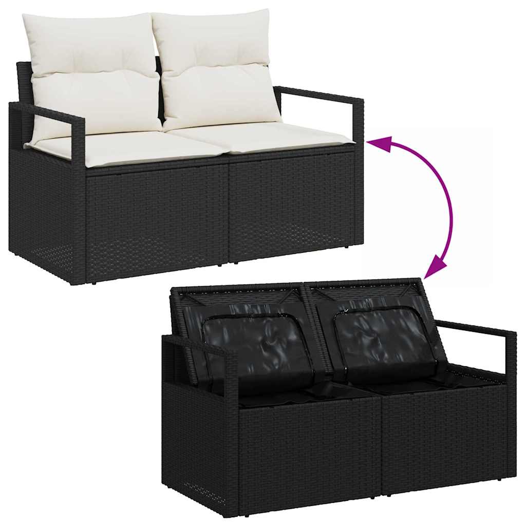 Garden Sofa Black 120 x 62 x 69cm Poly Rattan