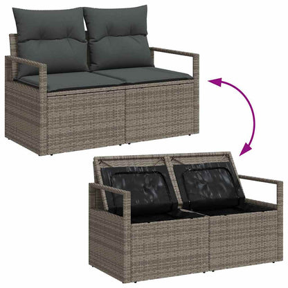 Garden Sofa Grey 120 x 62 x 69cm Poly Rattan