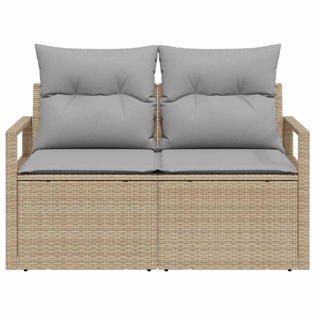 Garden Sofa Beige 120 x 62 x 69cm Poly Rattan