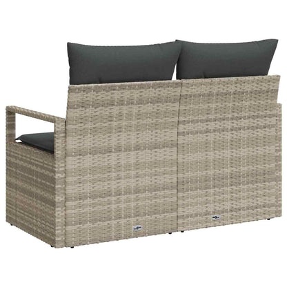 Garden Sofa with Cushion Grey 120 x 62 x 69cm Poly Rattan