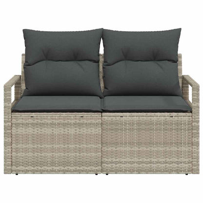 Garden Sofa with Cushion Grey 120 x 62 x 69cm Poly Rattan