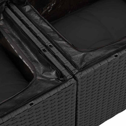 Garden Sofa Black 120 x 62 x 69cm Poly Rattan