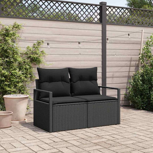 Garden Sofa Black 120 x 62 x 69cm Poly Rattan