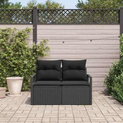 Garden Sofa Black 120 x 62 x 69cm Poly Rattan