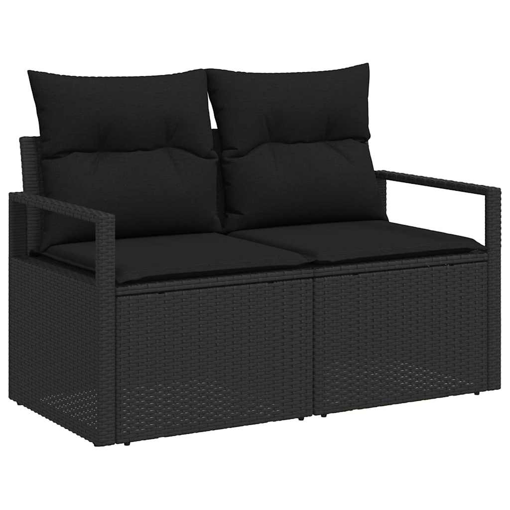 Garden Sofa Black 120 x 62 x 69cm Poly Rattan
