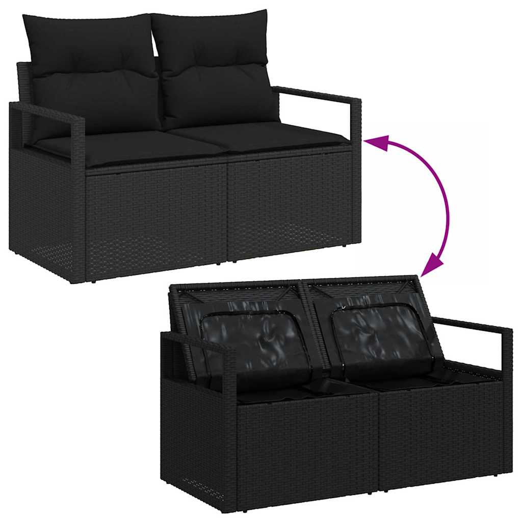 Garden Sofa Black 120 x 62 x 69cm Poly Rattan