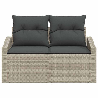 Garden Sofa with Cushion Grey 123 x 62 x 69cm Poly Rattan
