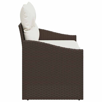 Garden Sofa with Cushion Brown 123 x 62 x 69cm Poly Rattan