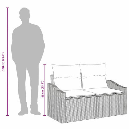 Garden Sofa with Cushion Beige 123 x 62 x 69cm Poly Rattan