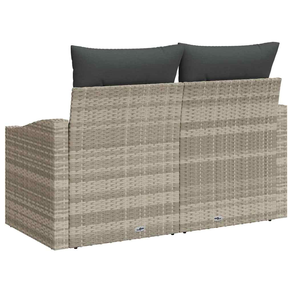 Garden Sofa with Cushion Grey 123 x 62 x 69cm Poly Rattan
