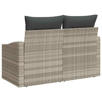 Garden Sofa with Cushion Grey 123 x 62 x 69cm Poly Rattan