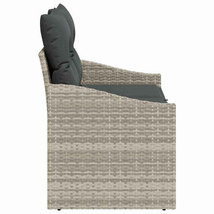 Garden Sofa with Cushion Grey 123 x 62 x 69cm Poly Rattan