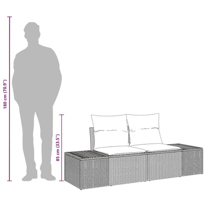 Garden Sofa with Cushion Brown 123 x 62 x 69cm Poly Rattan