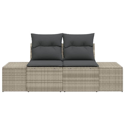 Garden Sofa with Cushion Grey 123 x 62 x 69cm Poly Rattan