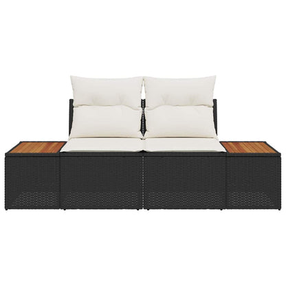 Garden Sofa Black 184 x 62 x 85cm Poly Rattan