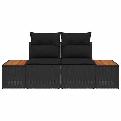 Garden Sofa Black 184 x 62 x 85cm Poly Rattan