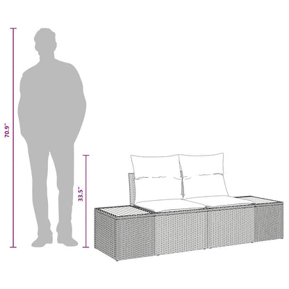 Garden Sofa Black 184 x 62 x 85cm Poly Rattan