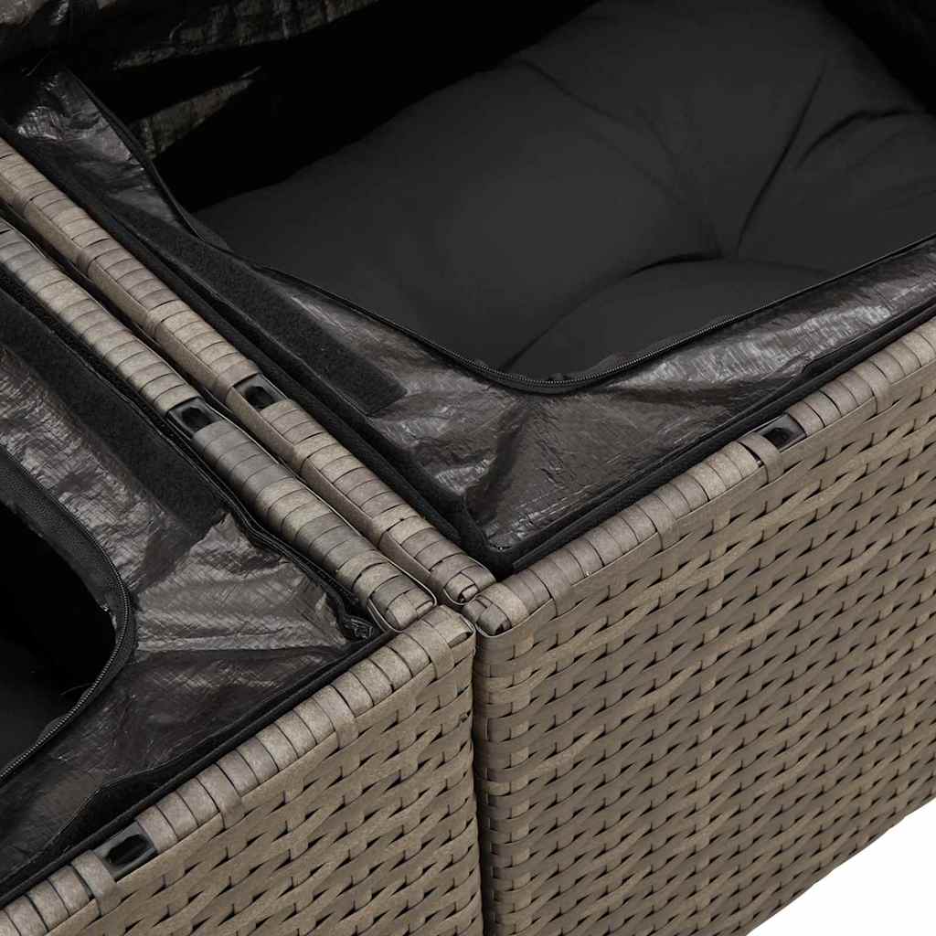 Garden Sofa Grey 184 x 62 x 85cm Poly Rattan