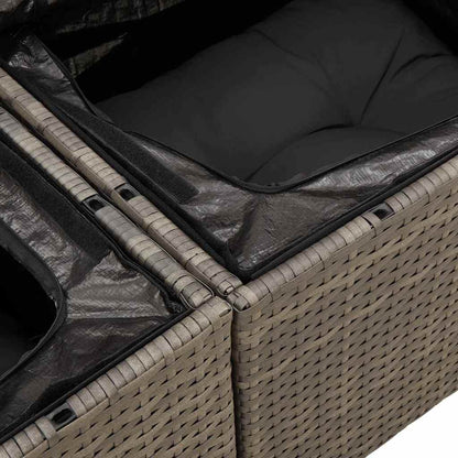 Garden Sofa Grey 184 x 62 x 85cm Poly Rattan