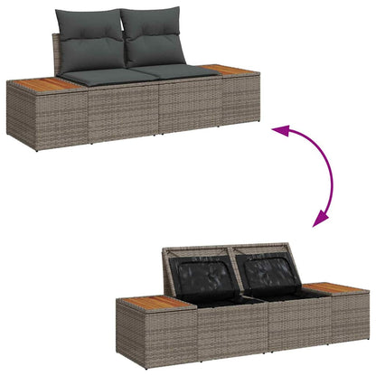 Garden Sofa Grey 184 x 62 x 85cm Poly Rattan