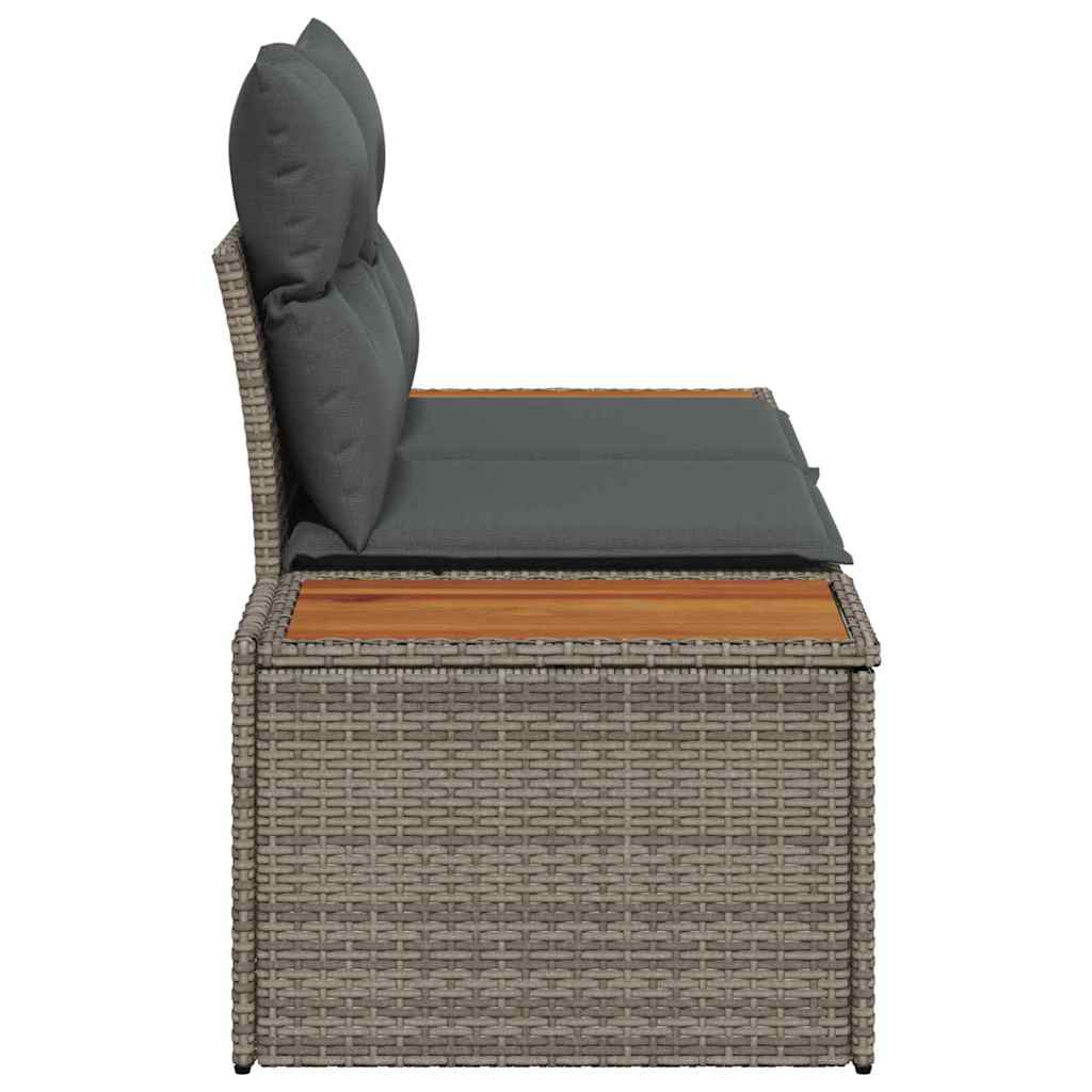 Garden Sofa Grey 184 x 62 x 85cm Poly Rattan