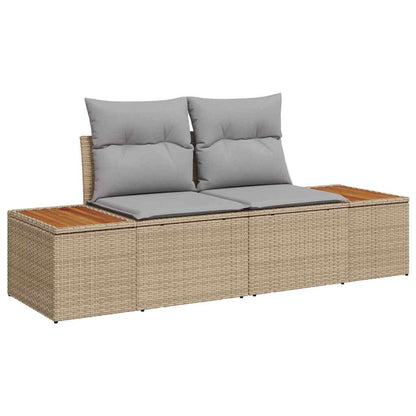 Garden Sofa Beige 184 x 62 x 85cm Poly Rattan